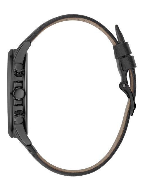 Montre Chronographe Guess Multi En Cuir Noir Et Noir