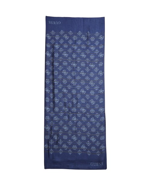 écharpe Bleu Logo Quattro Guess