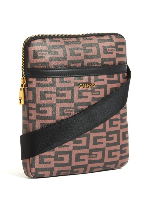 Guess Sac à Bandoulière Plat Escape Marron