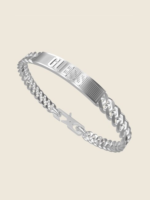 Guess Bracelet En Argent Chaîne Gourmette Argentée