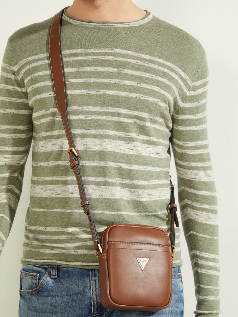 Marron Scala Smart Sac à Bandoulière Vertical Guess