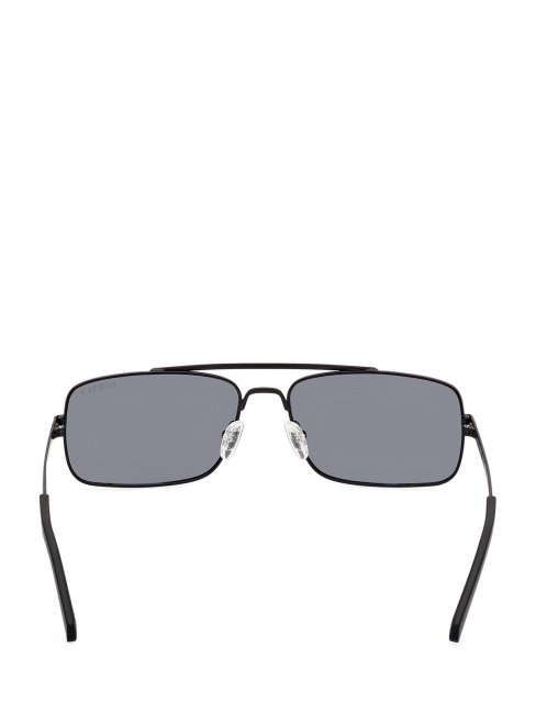 Guess Lunettes De Soleil Noires Polarisées En Métal Navigator