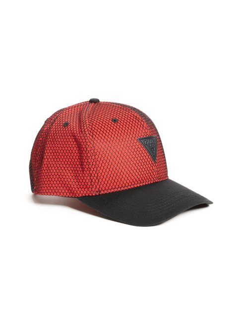 Guess Rouge Tyler Casquette De Baseball Triangle En Maille