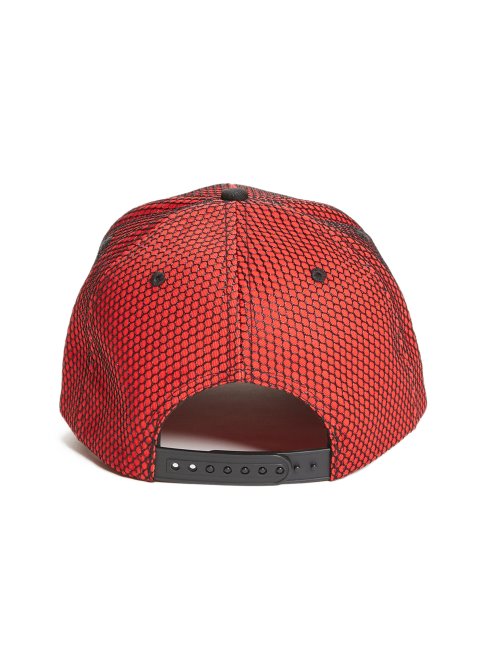 Guess Rouge Tyler Casquette De Baseball Triangle En Maille