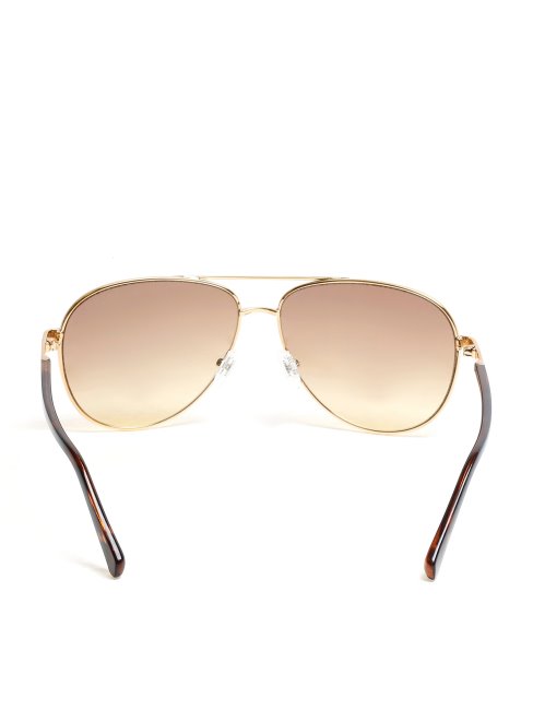 Lunettes De Soleil Aviateur En Métal Tortoise Guess