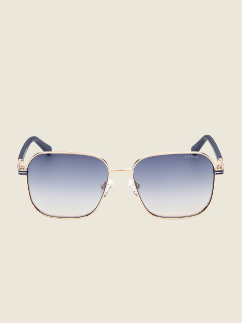 Lunettes De Soleil Carrées En Métal Vertes Guess