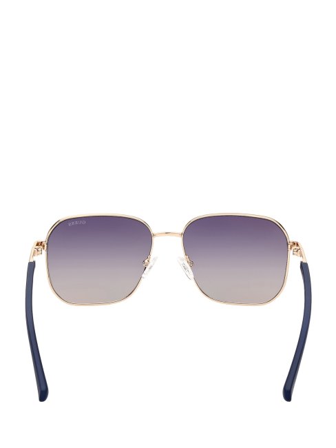 Lunettes De Soleil Carrées En Métal Vertes Guess