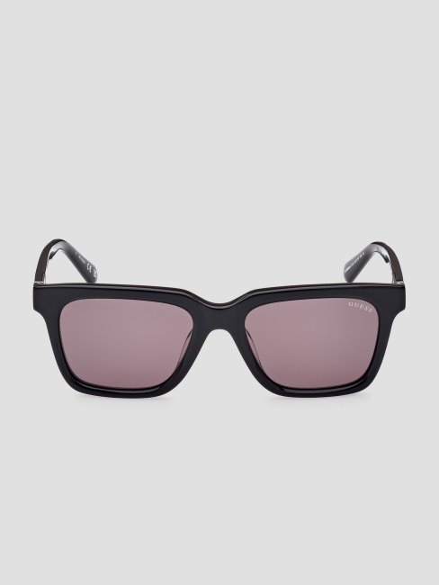 Guess Lunettes De Soleil Carrées En Plastique Noir