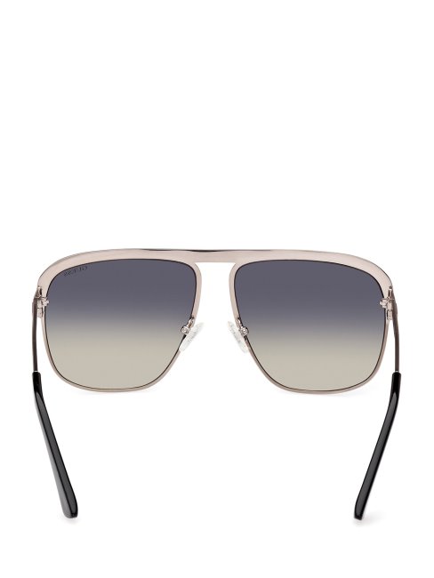 Lunettes De Soleil Aviateur Oversize En Métal Argent Guess