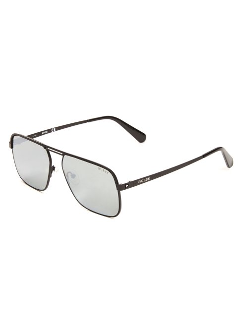 Top Bar Aviator Lunettes De Soleil Noir Guess
