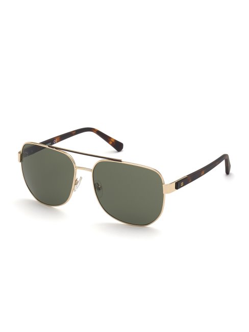 Lunettes De Soleil Marlon Navigator Ou Brillant/vert Guess