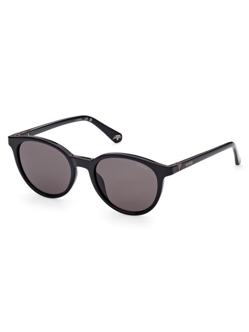 Lunettes De Soleil Rondes En Plastique Noir Guess
