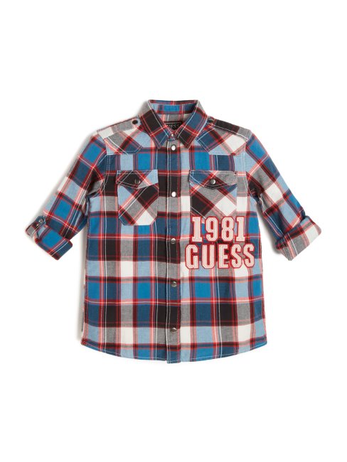 Chemise En Sergé à Carreaux Bleu/rouge (7-14) Guess