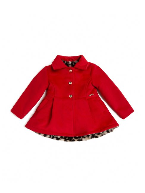 Manteau De Fausse Fourrure Guess Brillant Berry (3m-7)