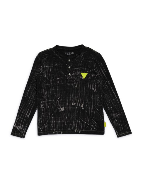 T-shirt Henley (7-16) Guess Blanc/noir Slubby