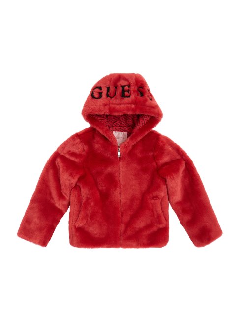Veste En Fausse Fourrure Dalila (enfants 7-16) Rouge Sensuel Guess