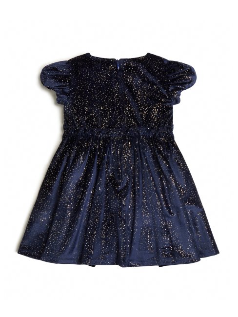 Robe Guess En Velours à Pois Métallisés (2-7) Bleu Secret