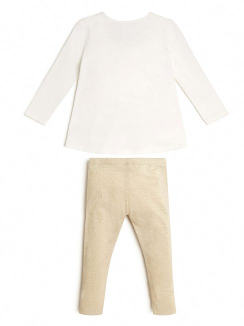Ensemble T-shirt Et Leggings Métallisés (2-7) Guess Blanc Salé