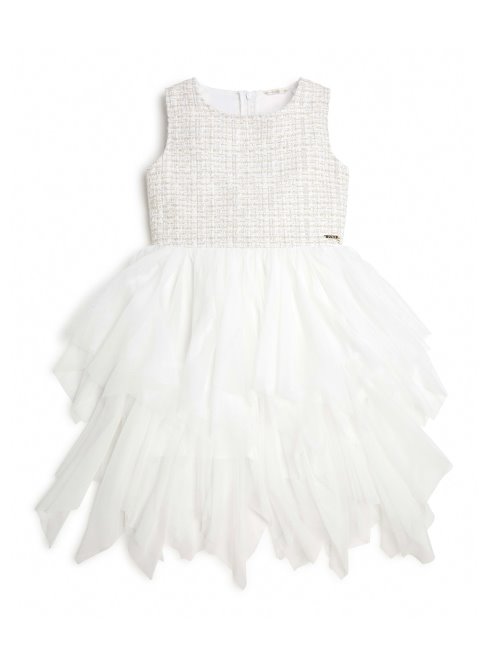 Robe Boucle Et Résille (7-16) Blanc Lurex Boucle Guess