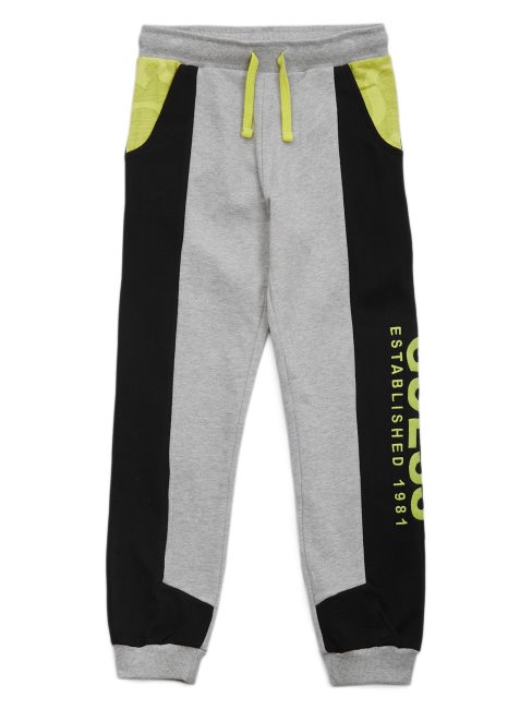 Pantalon De Jogging éco Color-block (7-14) Combo Guess Gris Et Jaune