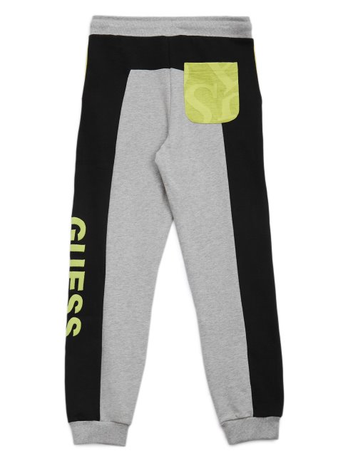 Pantalon De Jogging éco Color-block (7-14) Combo Guess Gris Et Jaune