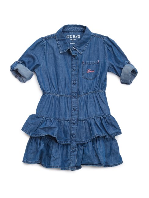 Robe En Denim à Volants Bleu Nuit Délavé (2-7)