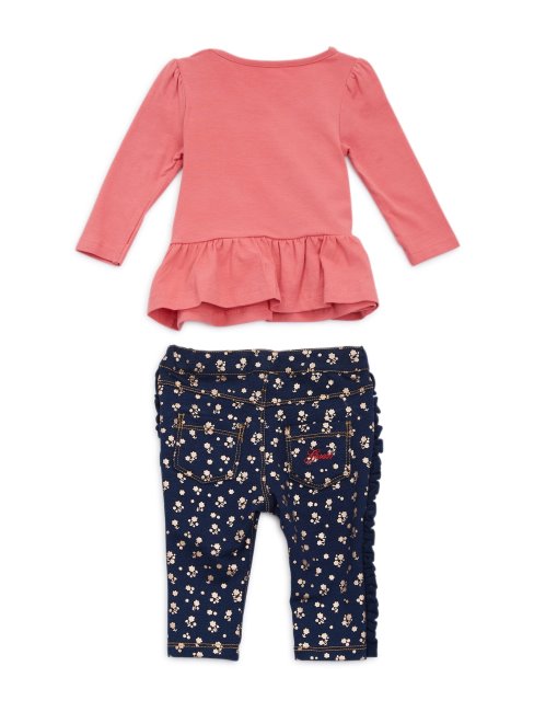 Ensemble Playtime Top Et Jean (0-24m) Drift Pink Guess