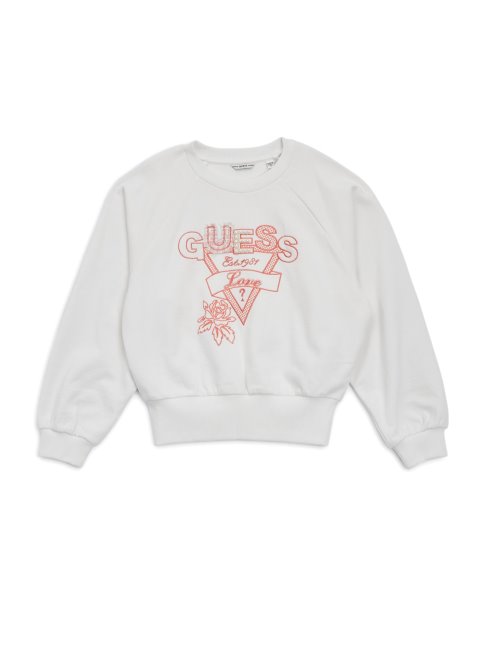 Sweat Blanc Sel Raglan Logo Guess Active (7-16)