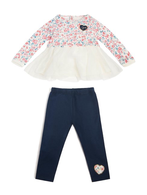 Ensemble Haut à Basque Et Legging Bouquet De Mini Fleurs (0-24m) Guess