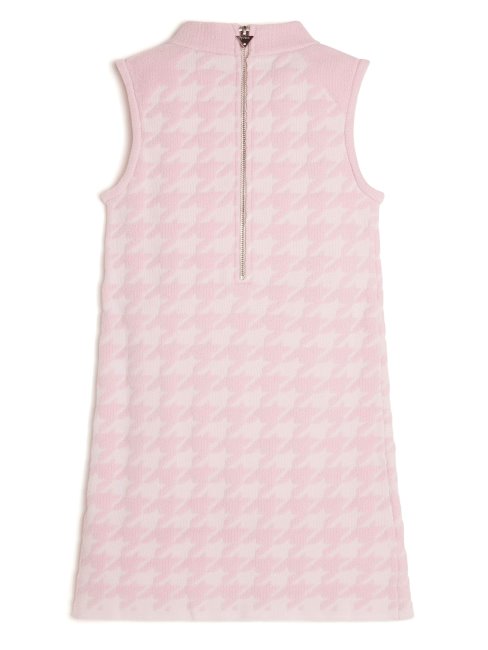 Robe Pull Pied De Poule (7-14) Guess Pied De Po Rose Et Blanc