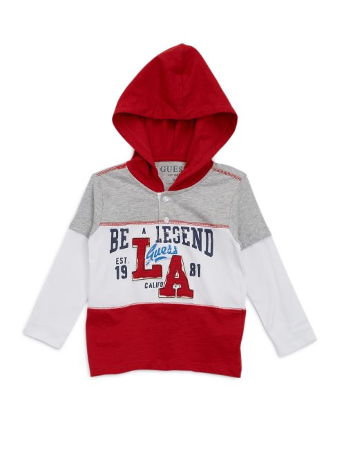 T-shirt Jersey à Capuche Rouge Et Gris Multi Guess (2-7)