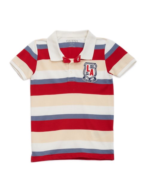 Polo Piquet Rayé Bleu Et Rouge/blanc Guess (7-14)