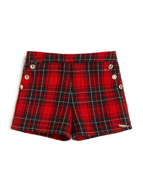 Tartan Court à Carreaux (7-16) Combo à Carreaux Rouges/noirs Guess