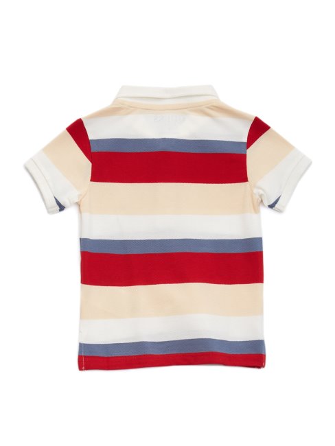 Polo Piquet Rayé Guess (2-7) Rayure Bleu Et Rouge/blanc