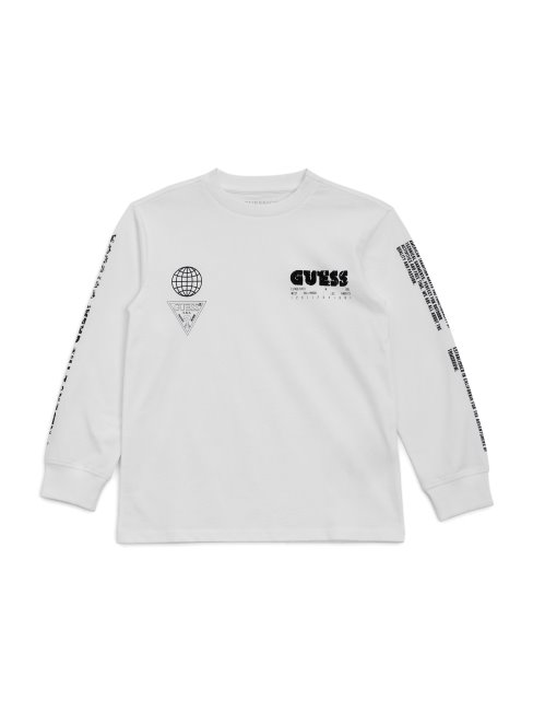 T-shirt Manches Longues Eco Oversize (7-16) Blanc Pur Guess