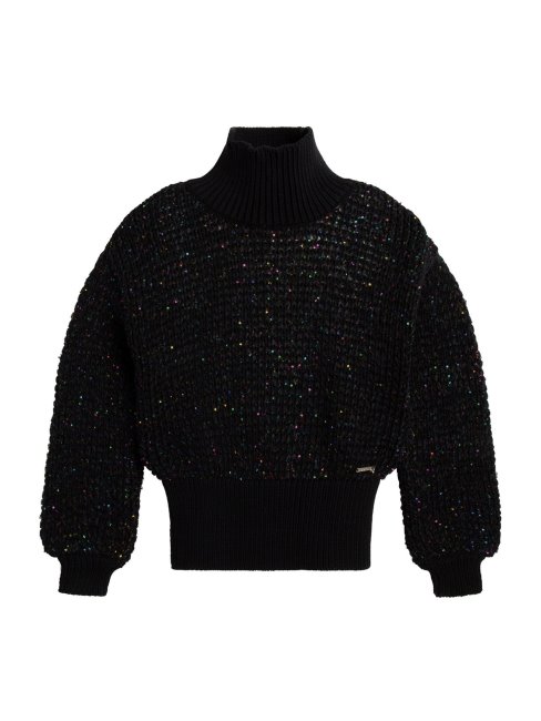 Pull Guess Noir De Jais à Manches Ballon (7-16)