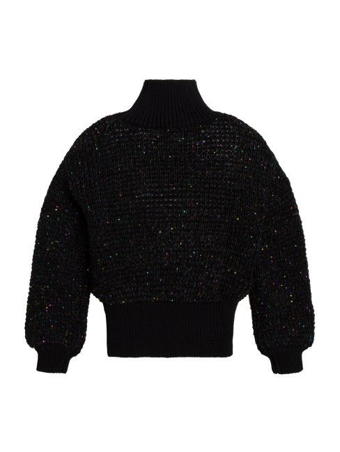 Pull Guess Noir De Jais à Manches Ballon (7-16)