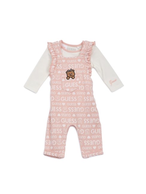 Ensemble Body Et Salopette (0-12m) Blanc Sel Guess