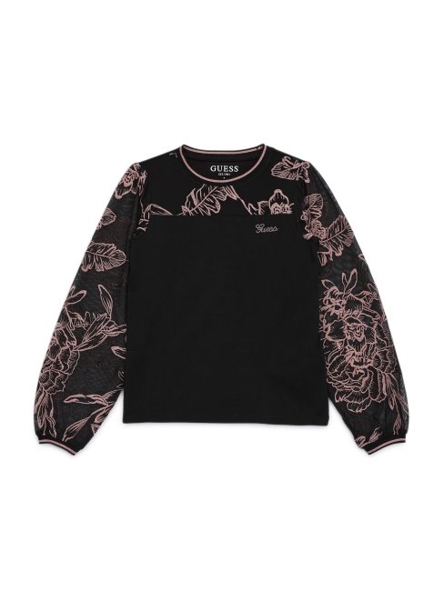 Top En Mousseline Guess Noir De Jais (7-14)