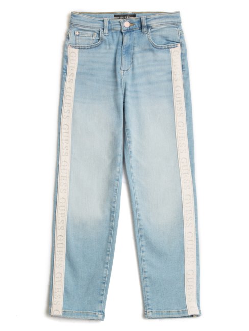 Jeans à Jambe Droite Avec Ruban à Logo Guess (7-16) Crystal Frozen Avec Ruban