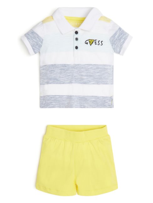 Ensemble Polo Et Short Rayé (3-18m) Guess Wonder Stripe Jaune