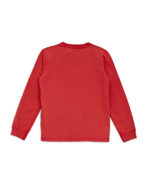 T-shirt à Logo à Manches Longues Guess Eco (7-14) Rouge Vulcan