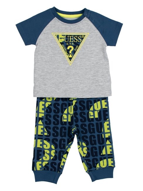 Ensemble T-shirt Et Pantalon Logo (3-18m) Guess Light Stone Heather