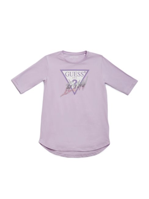 T-shirt Iconique Brodé De Perles (7-14) Nouveau Lilas Clair Guess