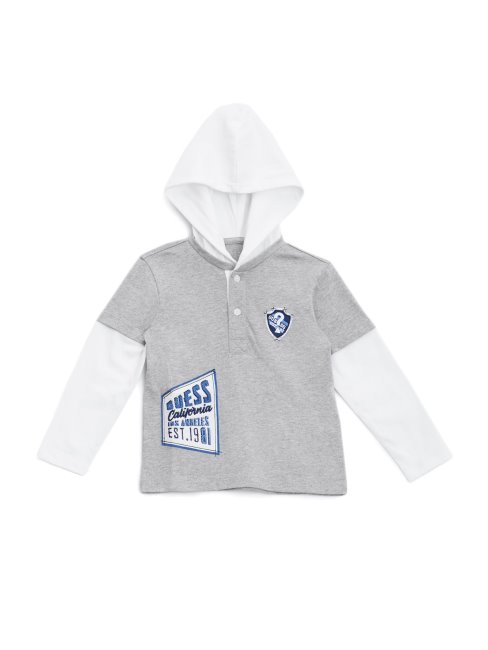 T-shirt à Manches Longues Superposées (2-7) Light Stone Heather Guess