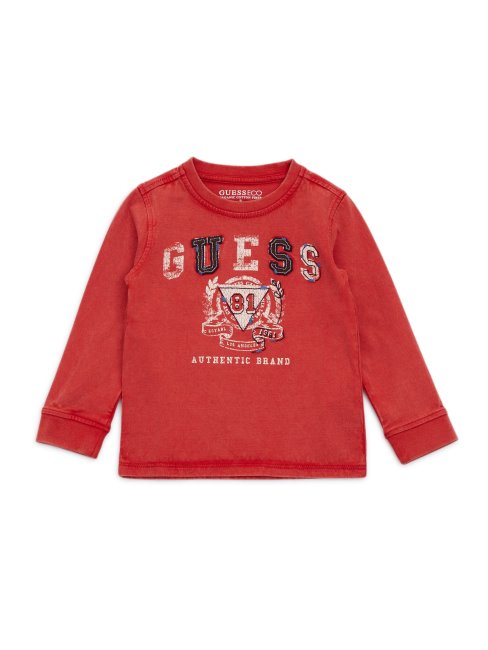 T-shirt à Manches Longues Et Logo Guess Eco Rouge Vulcain (2-7)