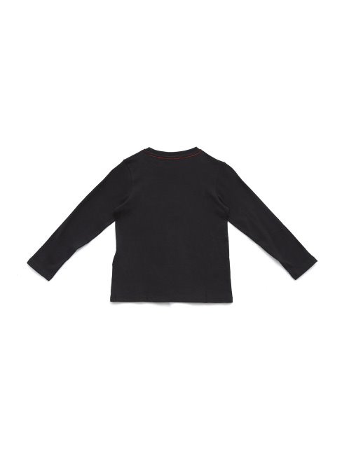 T-shirt à Logo à Manches Longues Pour Enfants Guess (2-7) Noir De Jais