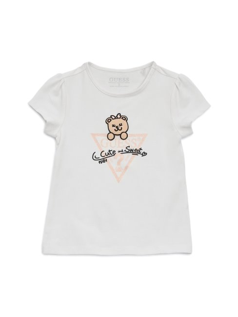 T-shirt Blanc Sel Logo Teddy Teddy Glitter (2-7)
