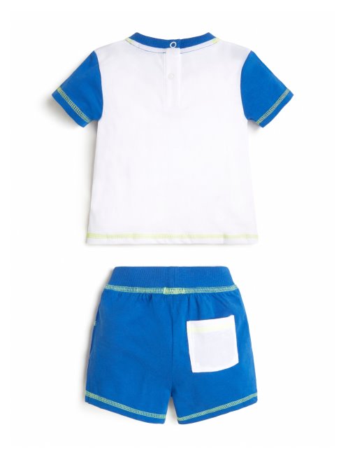 Ensemble T-shirt Et Short Blanc Pur Ours Lounge Guess (3-18m)
