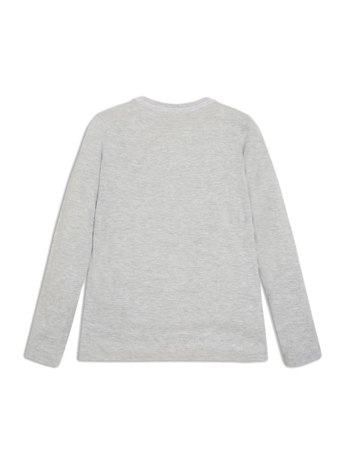 T-shirt à Manches Longues Et Logo Guess Gris Clair Chiné (7-14)
